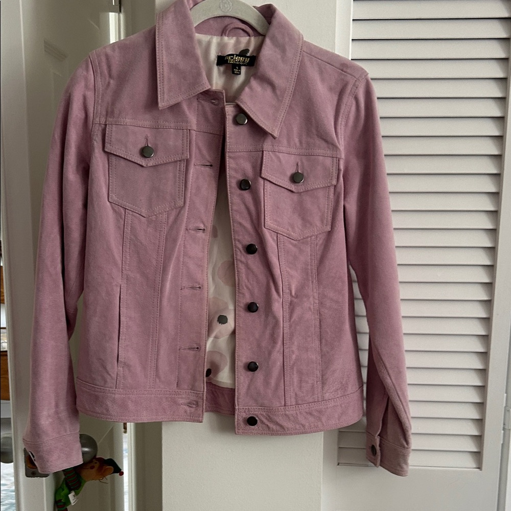 twiggy LONDON Dusty Pink Suede Jean Jacket